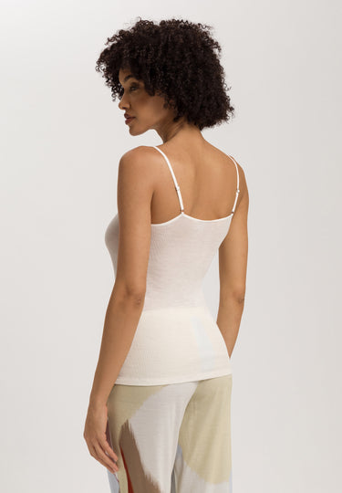 Woolen Lace Lace Trim Wool And Silk Camisole | Misty White 70827-2123